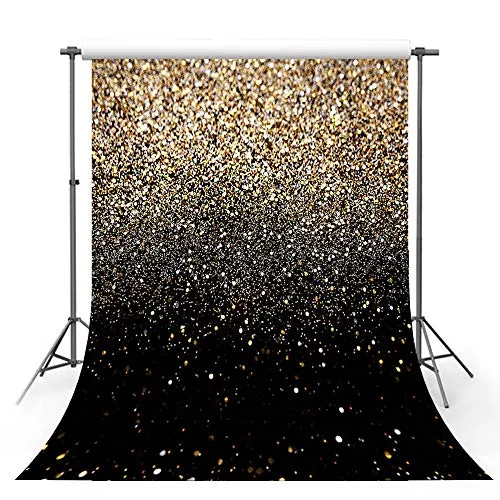 Gold Glitzer Punkt Schwarz Prom Hintergrund Sternenhimmel Glänzend Abstrakt Foto Hintergrund Kind Geburtstag Party Banner Hochzeit Fotografie Studio Requisiten