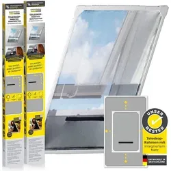 EASYmaxx Teleskop Fliegengitter für Dachfenster – Insektenschutz ohne Bohren - Praktisches Teleskop-Fliegengitter für Dachfenster (63x93 cm bis 100x160 cm) mit einfachem Einspannsystem. Bietet optimalen Schutz vor Insekten und bleibt dabei funktional. Ideal für frische Luft ohne Kompromisse!