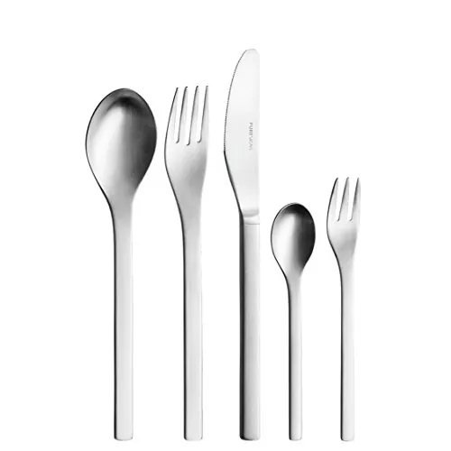 Puresigns 1013000 ONE Besteckset Edelstahl Matt – 30-teilig für 6 Personen - Elegantes Besteckset aus rostfreiem Edelstahl 18/10, spülmaschinenfest und mit hoher Materialstärke für perfekte Haptik. Modernes Design von schaeferdesign für stilvolle Tischambiente.