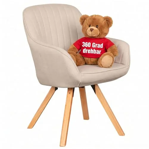 deVries Diningsessel »Matera« - Beige - 59x61x84 cm - Robuste Qualität - Stylischer Diningsessel »Matera« mit pflegeleichtem Bezug aus 100% Polyester. Ideal für Esstisch oder Konferenzraum. Hoher Komfort dank hochwertigem Schaumstoffkern und massiven Holzbeinen.