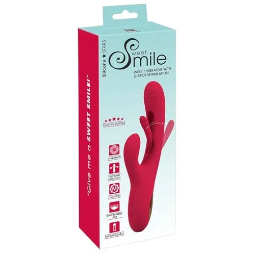 Sweet Smile Rabbit Vibrator With G-Spot Stimulation, Rot, 14,1 cm