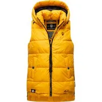 Marikoo Steppweste Damen gelb, XS 548600-0007-09960 - Funktionsjacken - Modische Damen Steppweste mit abnehmbarer Kapuze, ideal für kalte Herbst- und Wintertage.