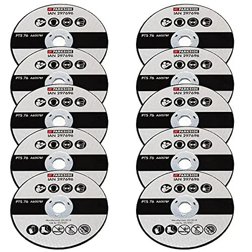Parkside Trennschreibe Schleifscheibe 10x für Parkside Akku Winkelschleifer PWSA 12 B1 LIDL IAN 312027 Akku Handwerkzeug Hand Winkelschleifer Schleifscheiben Parkside (10-er Set)