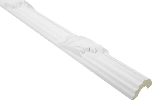 GRAND DECOR Stuckleisten Wand flach Barock Stil, PolyurethanHartschaum weiß - 2m Wandleisten gemustert Deko Rahmenleisten Deckenzierleisten (2 Meter CR903)