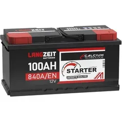 LANGZEIT Autobatterie 100AH 12V - 30% mehr Startleistung - KFZ-Batterien mit 100Ah Kapazität und wartungsfreier CALCIUM-CALCIUM Technologie für hohe Startkraft und Langlebigkeit, ideal für leistungsstarke Fahrzeuge.