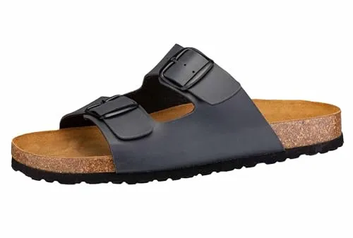 Lico BIOLINE MAN SOFT Herren Pantoletten, Anthrazit, 44 EU - Clogs & Pantoletten für Herren, bequem und luftig mit praktischem Schnallenverschluss für perfekten Sitz aus hochwertigem Synthetikmaterial.