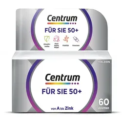 Centrum für Sie 50 + Capletten 98 g - Vitamine & Mineralstoffe für Frauen ab 50, 1 Tablette täglich für umfassende Nährstoffversorgung, unterstützt Immunsystem, Gehirn und Vitalität.