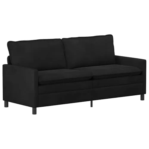 vidaXL Sofa Schwarz 196 x 81 x 87,5 cm Samt - Modern und Komfortabel - Stylisches 2-Sitzer Sofa in elegantem Schwarz, perfekt für jedes Wohnambiente. Hergestellt aus hochwertigem Samt, bietet es besten Komfort und ist leicht zu montieren. Ideal für entspannte Stunden mit Freunden oder Familie.
