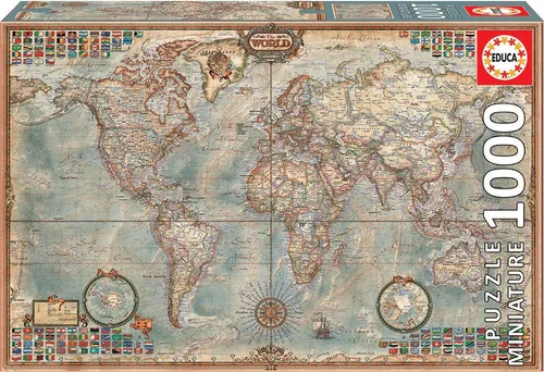 Educa - Weltkarte 1000 Teile Miniature Puzzle