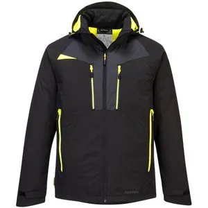 Portwest DX4 Winterjacke XL, schwarz, wasserdicht - Funktionsjacke mit InsulatexPro Innenfutter, wind- und wasserdicht (20000mm Wassersäule), ideal für alle Wetterbedingungen. 5 Taschen bieten viel Stauraum und Reflexbiesen sichern Sichtbarkeit.