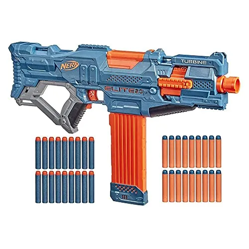 Nerf Elite 2.0 Turbine CS-18 Motorisierter Blaster - Spielzeug-Schaumstoff-Blaster mit 36 Darts und motorisierter Schussfunktion für schnelle Feuerkraft. Ideal zum individuellen Aufrüsten für spannende Battles!