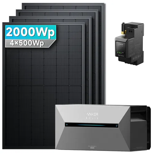 Solarmars® 2000W Balkonkraftwerk mit Speicher - Anker SOLIX Solarbank 2 E1600 pro - Erneuerbare Energie: Effizientes 2000W Balkonkraftwerk mit integriertem Speicher, ideal für nachhaltige Energiegewinnung zu Hause.