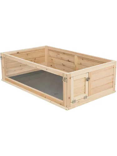 Trixie Indoor-Gehege für Kleintiere Meerschweinchen 100x30x60cm - Nagetiere - Sicheres und komfortables Gehege aus unbehandeltem Holz mit abnehmbarer Acrylglasscheibe und einfacher Reinigung durch herausnehmbare Kunststoffwanne.