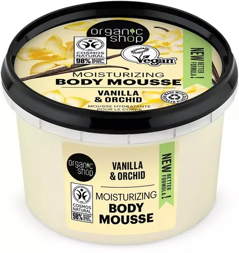 Organic Shop Vanilla & Orchid Body-Schaum 250 ml - Duschlotionen & Duschgels mit intensiv feuchtigkeitsspendender Körpercreme, die trockene Haut nährt und eine samtige Weichheit verleiht - für ein verwöhnendes Pflegeerlebnis.