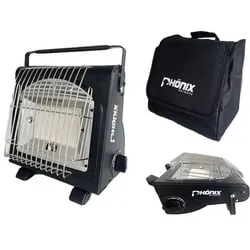 Phönix Heizstrahler Gasheizung 1,7KW Gasstrahler Keramik Camping Heizung +Tasche