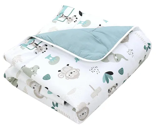 TupTam Spielmatte - Große Krabbeldecke im Zoo Grün - Spielmatte für Babys und Kinder, großzügige 120 x 120 cm, fördert das Spielen und Krabbeln unter sicherer Aufsicht.
