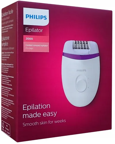 Philips BRE225/00 Epilierer - Weiß/Lila, sanfte Haarentfernung - Rasierer-Zubehör, bietet eine sanfte und effektive Haarentfernung für langanhaltende Ergebnisse.