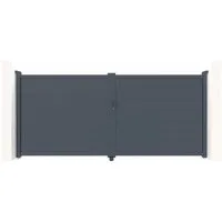 Casanoov Flügeltor Elektrisch Eiger 300x180cm mit Drehtorantrieb Ranger B150 - Praktisches Set für Ihr Grundstück: Doppelflügeltor EIGER aus grauem Aluminium (305cm x 176cm) mit leistungsstarkem Motor für bis zu 300kg. Ideal für den komfortablen Zugang zu Ihrem Außenbereich.