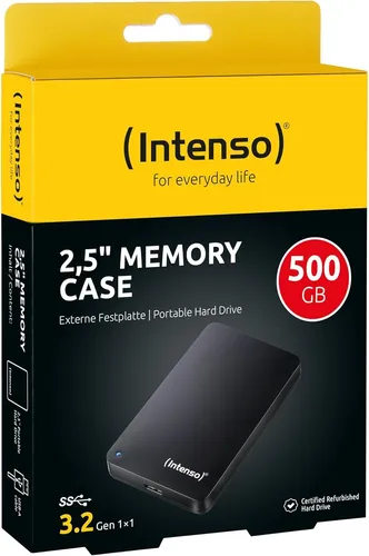 Intenso Memory Case 0.50 TB - Externe Festplatte - Multimedia, PC Komponenten, Speicher: Kompakte und tragbare externe Festplatte mit 0.50 TB Speicherplatz, ideal für die sichere Speicherung Ihrer Daten.