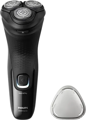 Philips Shaver Series 3000X – Elektrischer Nass- und Trockenrasierer für Männer - Rotationsrasierer für Herren mit SkinProtect-Technologie für eine angenehme, gründliche Rasur und selbstschärfenden Edelstahlklingen für langanhaltende Leistung.