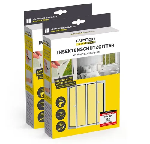 EASYmaxx Insektenschutz-Fensterrahmen Insect Protect 110 x 130 cm - Das EASYmaxx Insect Protect Insektenschutzgitter mit Magnetbefestigung schützt zuverlässig vor unerwünschten Insekten. Einfach anbringbar, flexibel zuschneidbar und ohne Bohren – für frische Luft ohne Störenfriede!