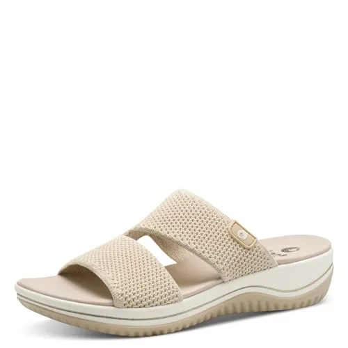 Jana Damen 8-27270-43 Mule, Beige Gold, 39 EU - Pantoletten für Damen, ideal für breite Füße mit H-Weite, bieten hohen Komfort und stilvolles Design für sommerliche Ausflüge oder Gartenpartys.