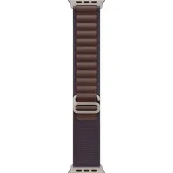 Apple Watch Alpine Loop Indigo S für Apple Watch Ultra 2 - Uhrenarmband aus strapazierfähigem Polyester und Titan, ideal für Outdoor-Aktivitäten, bietet Komfort und Stil in Lila und Braun.