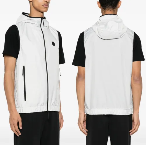MONCLER Funktionsweste Vallese Unisex - Graue Jacke mit Kapuze XL - Funktionsjacke aus 100% Polyamid, ideal für alle Wetterlagen mit praktischer Kapuze, perfekt für Outdoor-Aktivitäten.
