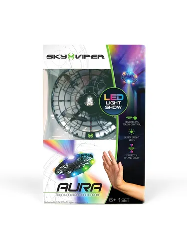 Sky Viper AURA FORCE Gestensteuerung Drohne - Die Sky Viper Aura Force Drohne begeistert mit farbenfrohen LED-Lichtern und einfacher Gestensteuerung. Einfach werfen und mit Handbewegungen steuern – ein spektakuläres Lichtspiel für Kinder ab 6 Jahren!