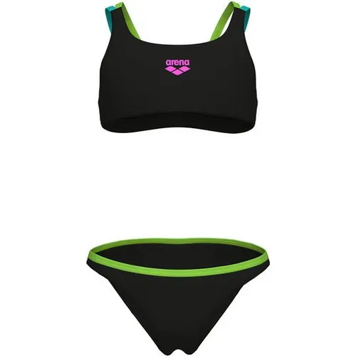 ARENA Kinder Bikini GIRLS TWO PIECES SWIMSUIT SOLID - Bikinis für Mädchen aus chlor- und salzwasserbeständigem MaxFit Eco Material, mit UV-Schutz UPF50+ und perfekter Passform für maximale Bewegungsfreiheit.