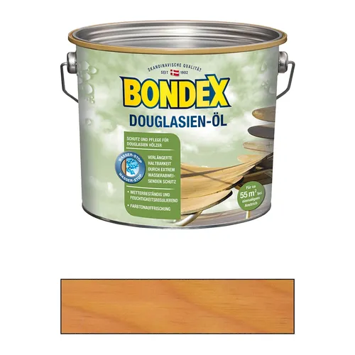Bondex Holzschutzlasur Douglasie - 2,5 l Terrasse Holzöl - Holzöle für optimalen Schutz und Pflege, ideal für Terrassen. Schützt vor Witterungseinflüssen und verleiht eine attraktive braune Farbe.