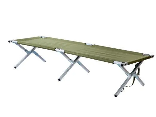 ORIGINAL BUNDESWEHR FELDBETT ALU 210 x 70 - Camping-Möbel, leichte und robuste Feldliege für Outdoor-Aktivitäten und militärische Einsätze, ideal für Camping und Jagd.