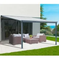 Terrassenüberdachung I 312 x 303 cm anthrazit - Markisen & Terrassenüberdachungen, wetterfestes Metall für optimalen Schutz und stilvolle Gestaltung Ihrer Terrasse.