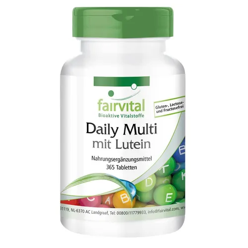 Daily Multi mit Lutein - 365 Tabletten, Multivitamin-Präparat, hochdosiert