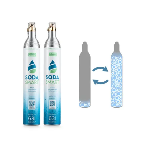 Zylinder für SodaStream (Crystal) 60L Voll Kohlensäure 425g Füllung Tauschbox