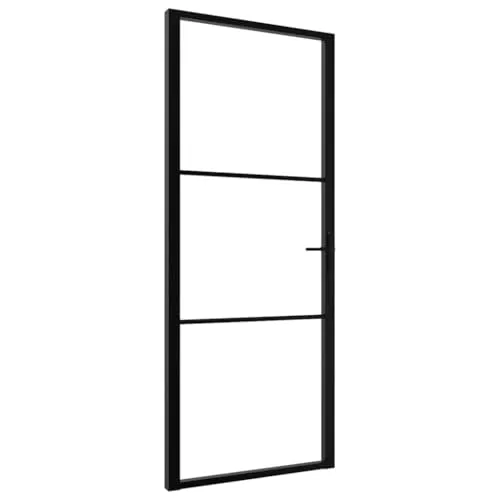 vidaXL Innentür im Industrie-Stil mit Montagematerialien - Duschkabinen & -wände, moderne Glastür mit robustem Aluminiumrahmen und gehärtetem Glas für Langlebigkeit und elegantes Design.