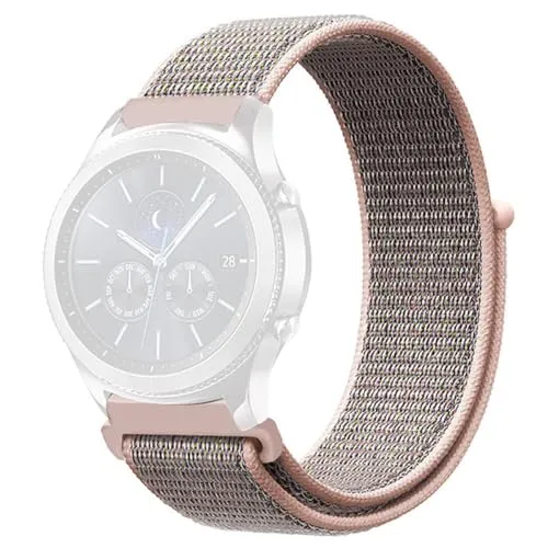 CoverKingz Armband kompatibel mit Galaxy Watch 3 (45mm) / Galaxy Watch (46mm) / Gear2 / S3 - Nylon Ersatzband Strap Bracelet Klettverschluss Rosa