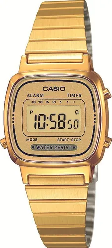 Casio Damen Armbanduhr Digital Quarz Edelstahl LA670WEGA-9EF - Elegante Armbanduhr für Damen mit Tagesalarm, Stoppfunktion und Kalender, ideal für den täglichen Gebrauch.
