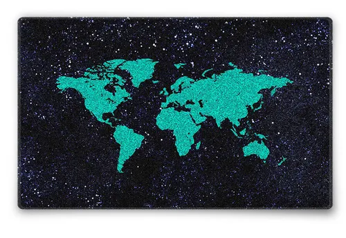 Silent Monsters Gaming und Office Mauspad 24 x 20 cm Grüne Weltkarte Karte grün
