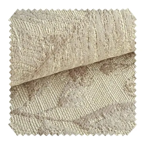 novely® exquisit Florenz - Polsterstoff im Leinen-Look mit Blumenmuster - Schwer entzündbarer Möbelstoff - Pflegeleichte Meterware 1lfm | Farbe: 01 Beige