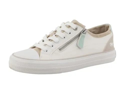 MUSTANG Damen Low-Top Sneaker – Bequeme Freizeitschuhe in Weiß, Größe 41 EU - Stylische Low-Top Sneaker für Damen, ideal für Freizeit und Alltag. Mit robustem Obermaterial und flacher Sohle für angenehmen Tragekomfort. Perfekt für jeden Anlass!