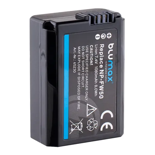Blumax Akku passend für Sony NP-FW50 Alpha  6500 7 II 7R 7S  NEX 7 RX10 1080 mAh