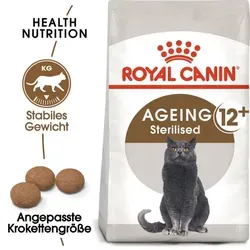 ROYAL CANIN Ageing Sterilised +12 400g - Trockenfutter für kastrierte Katzen ab 12 Jahren, unterstützt die Gesundheit älterer Katzen, jetzt mit 5% Rabatt-Code ROYAL-5!