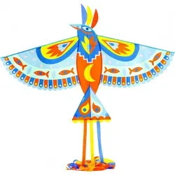 Djeco Flugdrache Maxi Vogel (DJ02160) - Drachen für Kinder, farbenfrohes Design und einfache Handhabung, ideal für windige Tage im Freien.