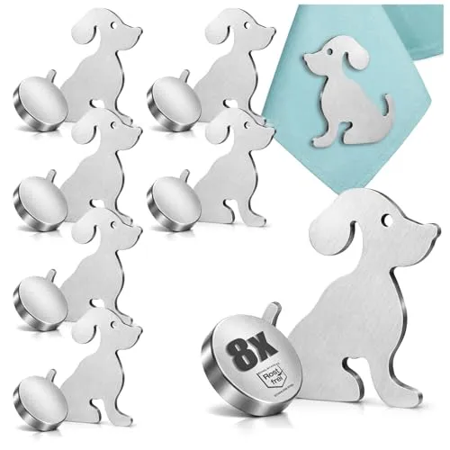 com-four® 8X Tischdeckenbeschwerer magnetisch - Tischtuchgewichte aus Edelstahl - schwere Tischtuchklammer