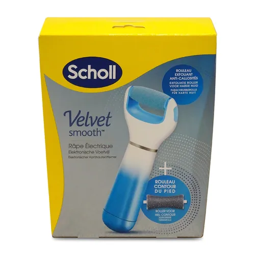 Scholl ExpertCare Elektrischer Hornhautentferner - Professioneller Hornhautentferner für weiche Fußsohlen, mit Sicherheitsstopp und Mikrogranulaten für sanfte Anwendung