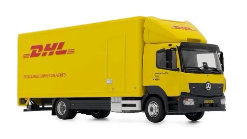 MARGE MODELS Mercedes Atego Forwarder 4x2 DHL 1/50 - Modellfahrzeug im Maßstab 1/50, detailgetreue Nachbildung des Mercedes Atego, ideal für Sammler und Modellbau-Enthusiasten ab 14 Jahren.