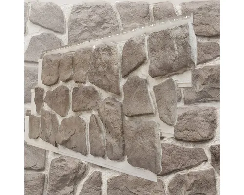 Fassadenverkleidung NovikStone FS Platte 127x48cm - 10 St. Feldstein braun - Wandverkleidung aus Spezialpolymer, wetterfest und UV-beständig, ideal für Innen- und Außenbereiche mit traditionellem Feldsteinprofil.