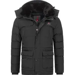 Höhenhorn 22H3 Achalm Herren Winterjacke Schwarz Gr. XXL - Funktionsjacke mit gefütterter Kapuze, winddicht und wärmeisolierend, ideal für kalte Tage. Praktische Taschen und atmungsaktive Materialien sorgen für Komfort und Funktionalität.