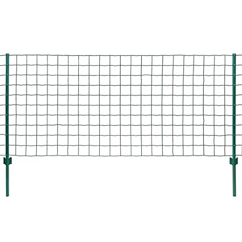 vidaXL Maschendrahtzaun Komplettset 20x1,5m - Robuster Gartenzaun aus Stahl - Gartenzäune aus PVC-beschichtetem Stahl, witterungsbeständig und ideal als Tierbarriere oder Sichtschutz. Inklusive 11 Pfosten, langlebig und korrosionsbeständig.